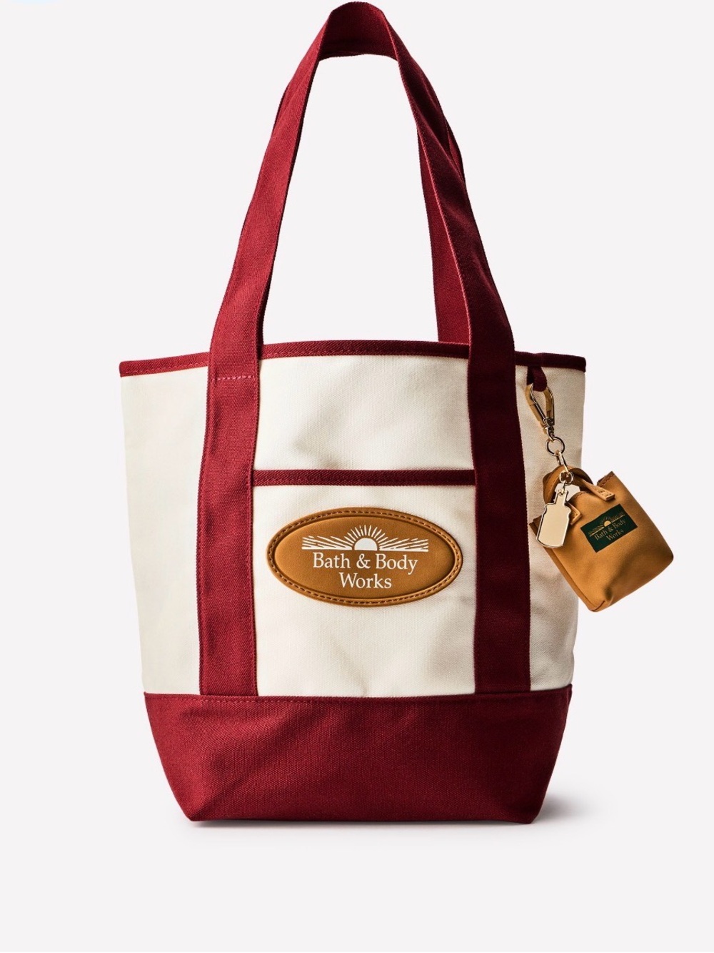 Bath & Body Works Burgundy and Cream Heritage Tote